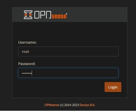 Opnsense Login page